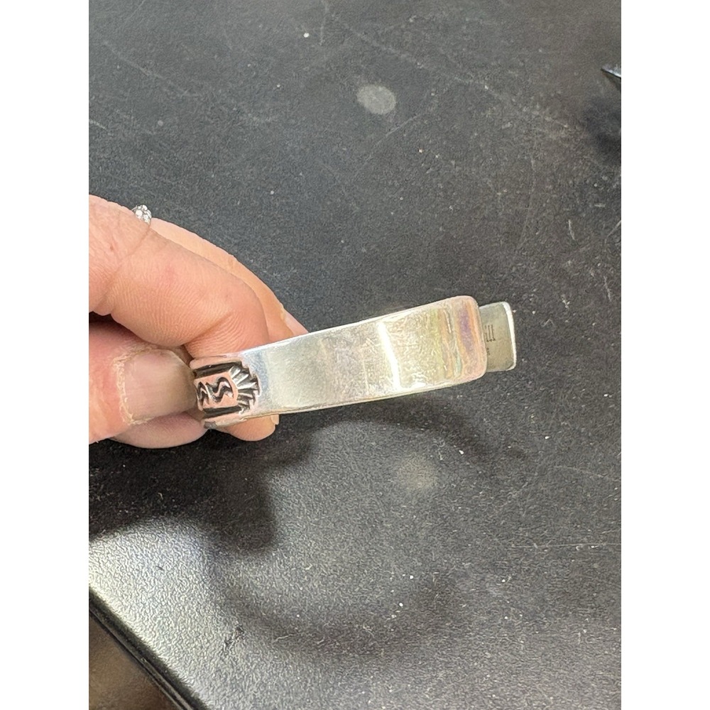 Vintage DARIN BILL NAVAJO NATIVE HEAVY STERLING SILVER 7" CUFF BRACELET 32g - Picture 4 of 6